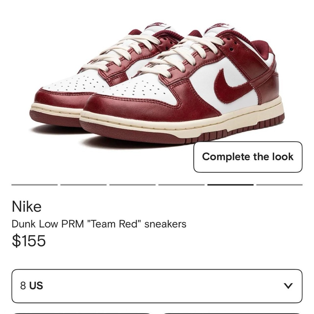 Nike Dunk Low PRM Team Red Sneakers